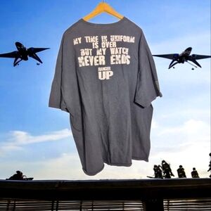 Ranger Up US Army Watch Never Ends Gray Men's T-Shirt XXXL